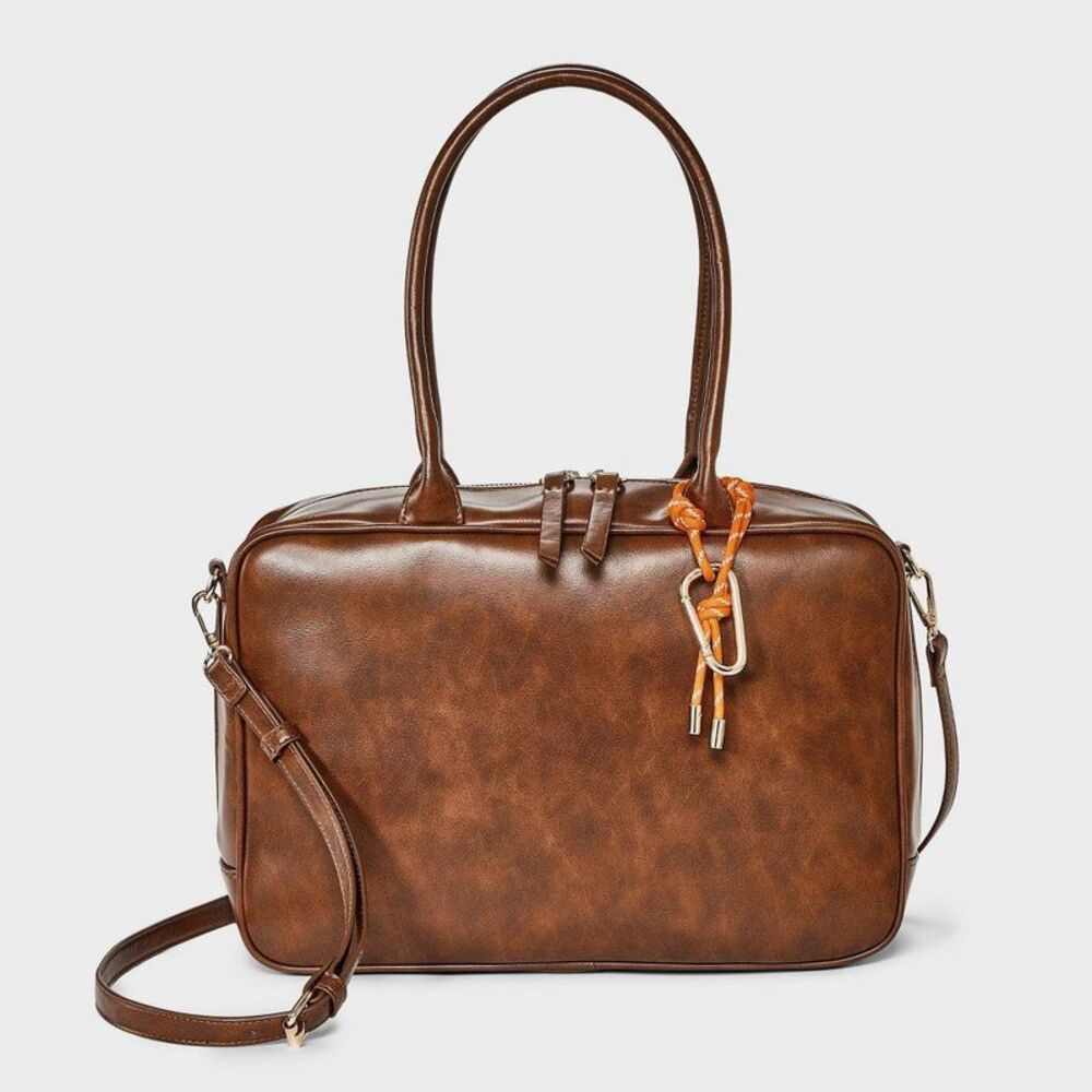 Sport Cord Medium Satchel HandBag - Universal Thread Brown